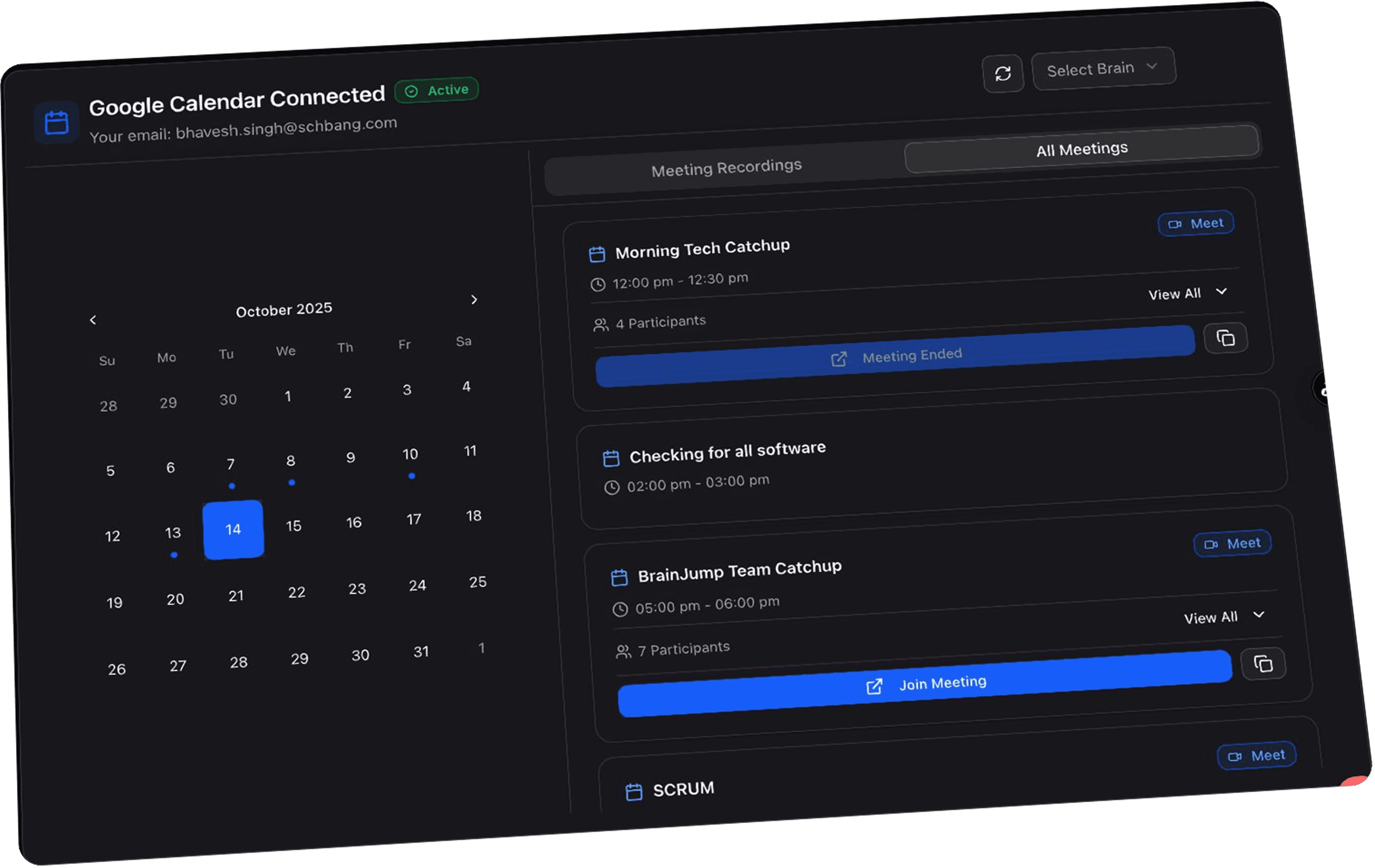 Calendar integration preview